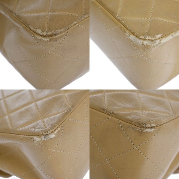 CHANEL CC Mini Matelasse Chain Shoulder Bag Leather Beige GHW Vintage 361RJ241 - Picture 13 of 15